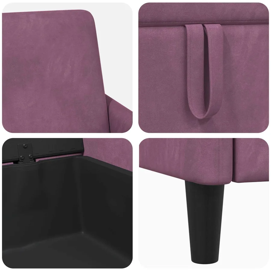 Sofa avec rangement Pourpre 72 x 78 x 87 cm Polyester - 7