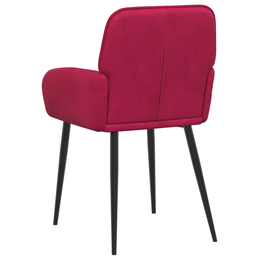 Chaises de salle à manger 2 pcs Velours Bordeaux - 5