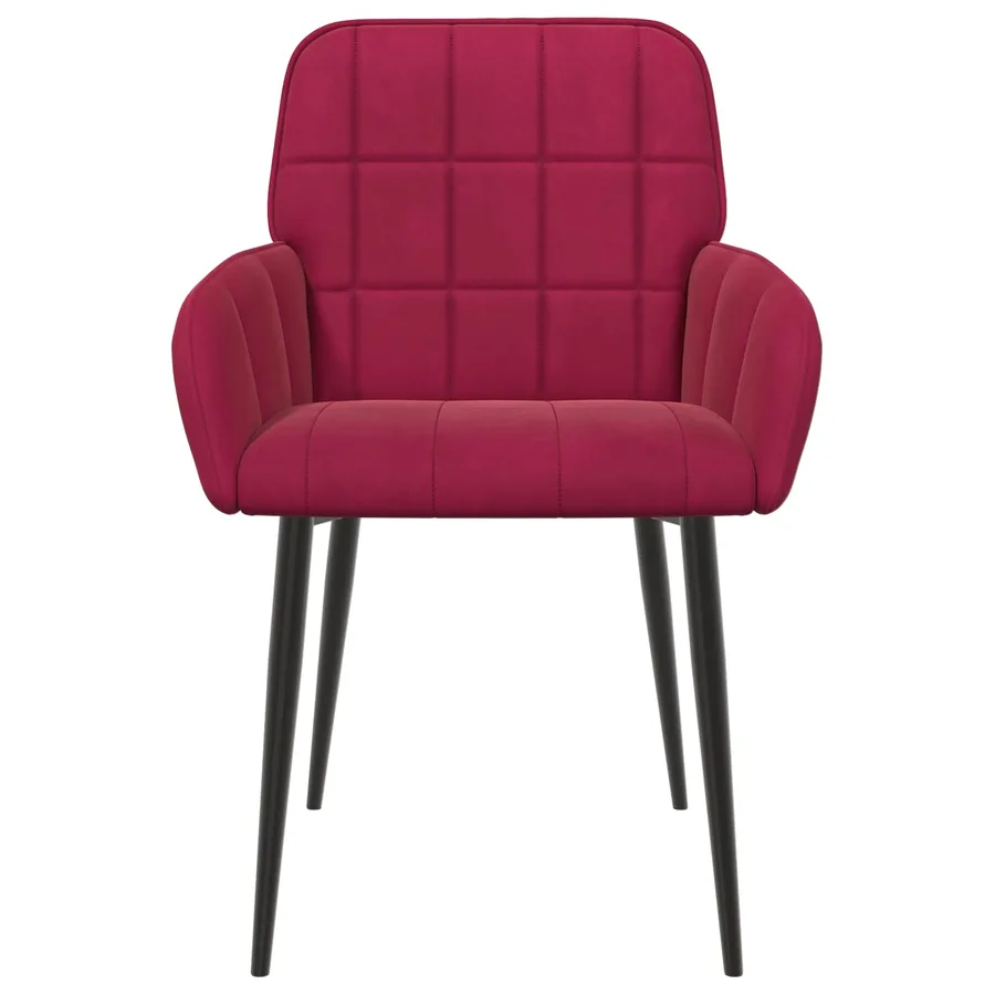 Chaises de salle à manger 6 pcs Velours Bordeaux - 3