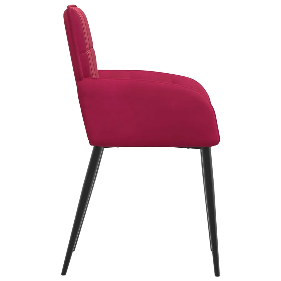 Chaises de salle à manger 6 pcs Velours Bordeaux - 4