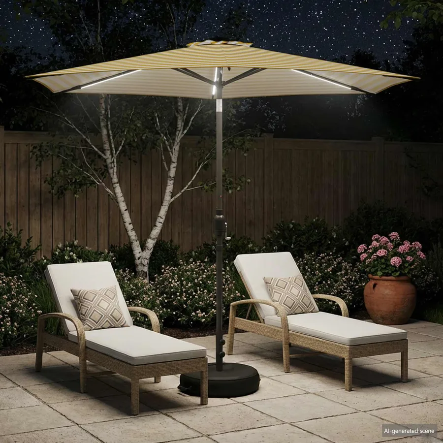 Parasol de jardin avec lumières LED et base 270 x 270 cm - 3