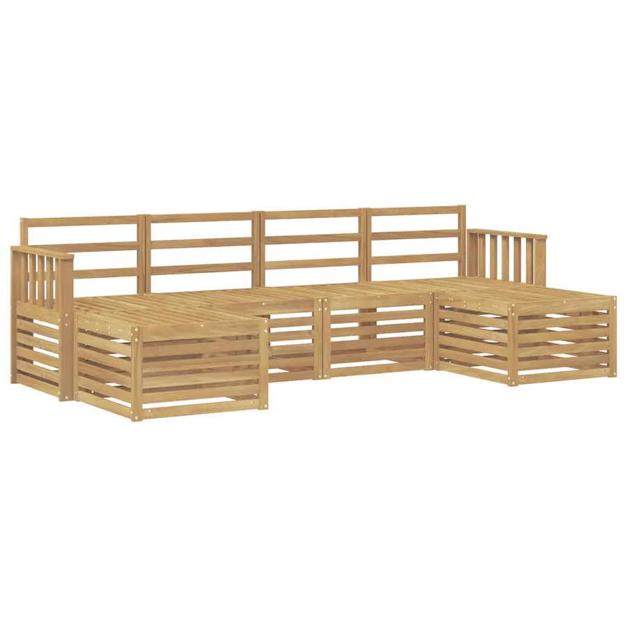 Ensemble de canapés d'extérieur 5 pcs Blanc 249 x 122,5 x 73 cm - 2