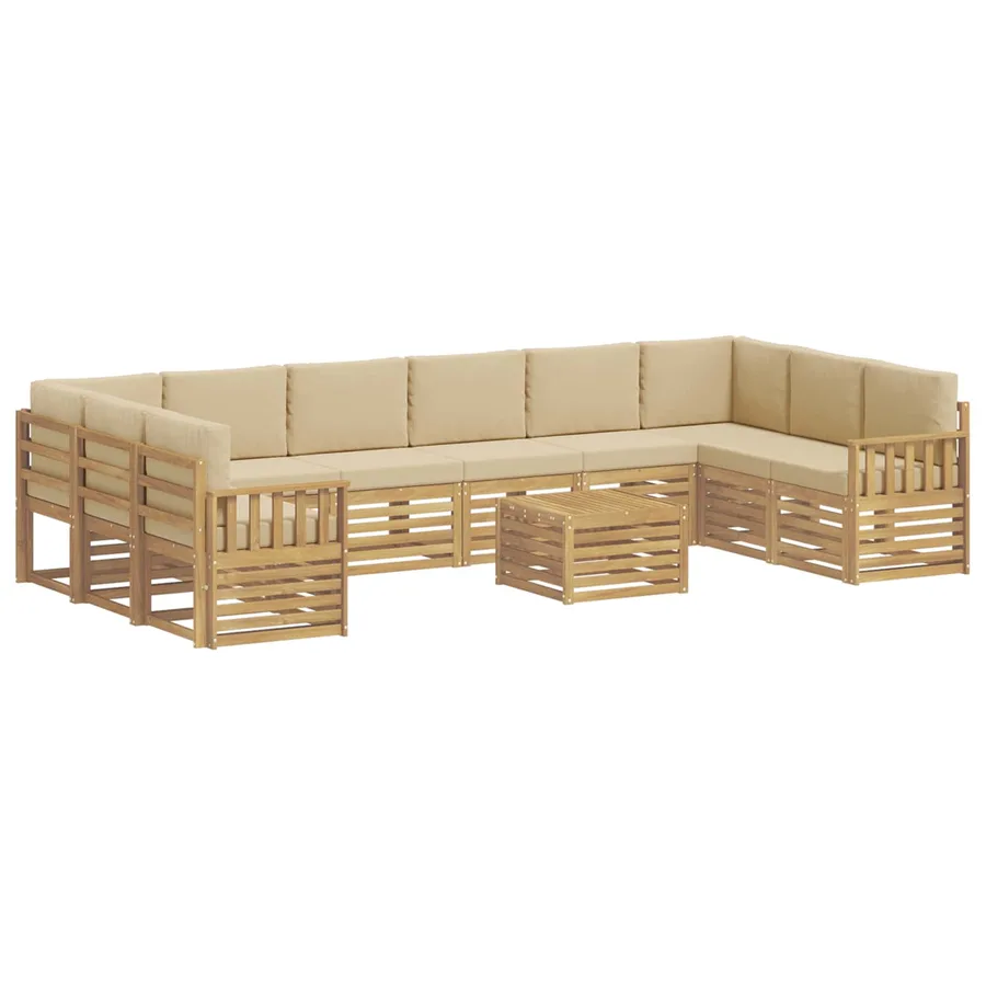 Ensemble de canapés d'extérieur 8 pcs Blanc et Beige - 2