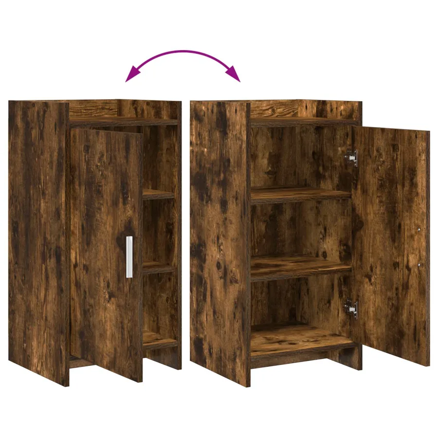 Buffet Chêne fumé 40 x 36 x 80 cm Bois d'ingénierie - 9