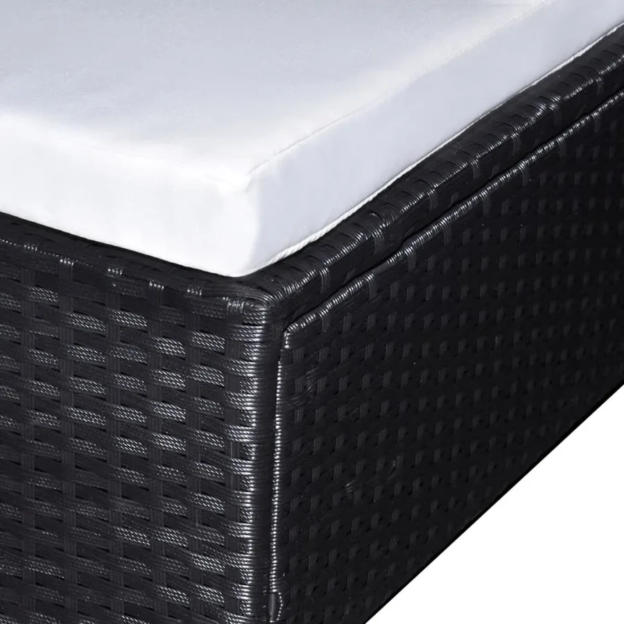 Salon de jardin 6 pcs avec coussins résine tressée noir - 3