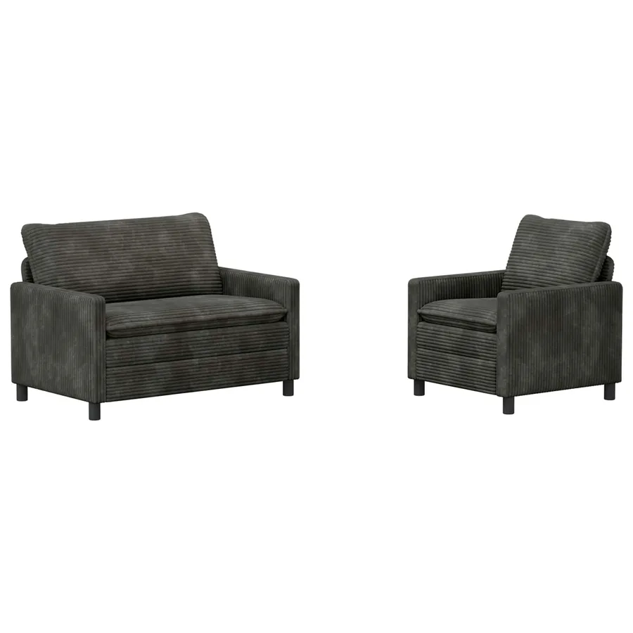 Ensemble de Canapés 2 pcs Anthracite Polyester - 2