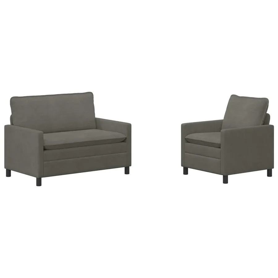 Ensemble de Canapés 2 pcs Gris clair Tissu - 2