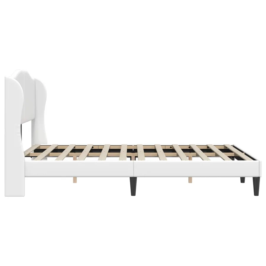 Cadre de lit avec tête de lit Blanc 140 x 190 cm Simili cuir - 5