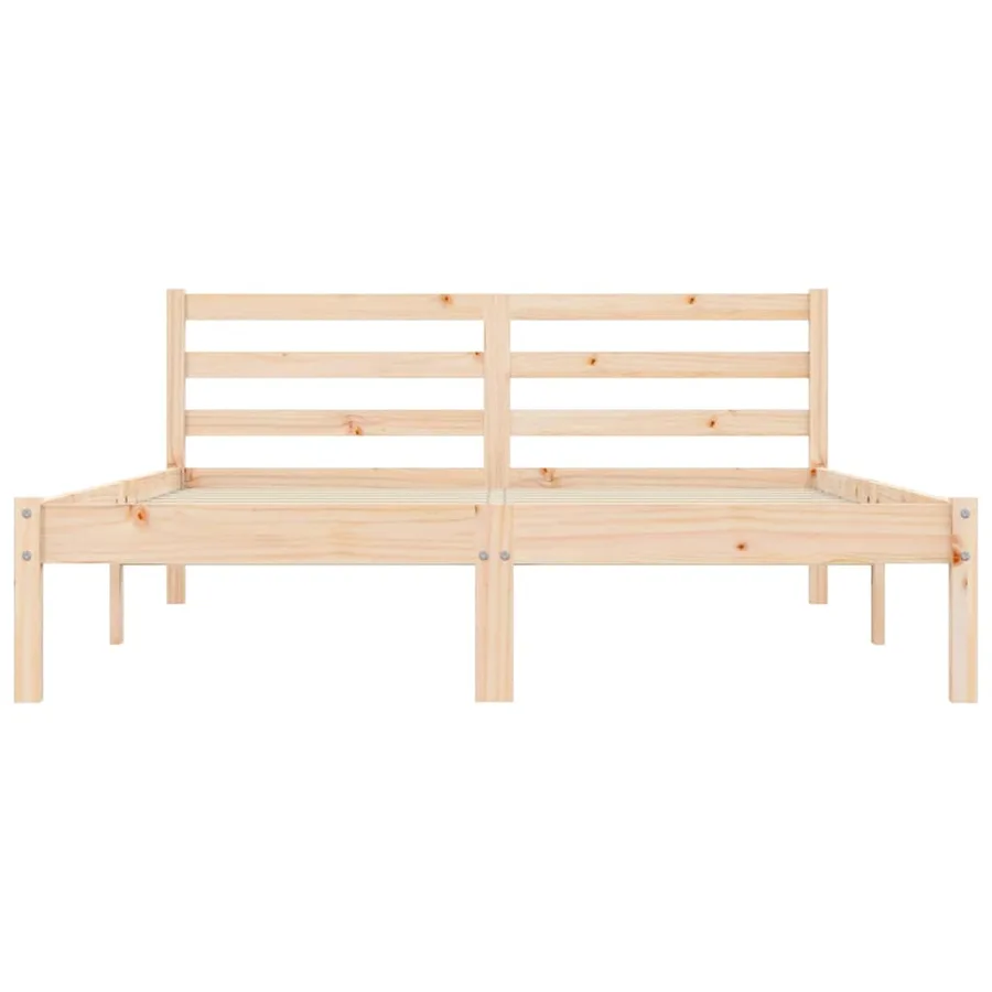 Cadre de lit Naturel 208,5 x 157,5 x 69,5 cm Bois de Pin Massif - 4