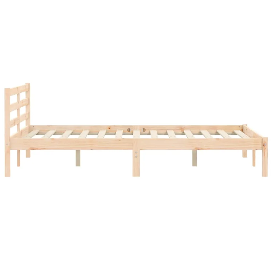 Cadre de lit Naturel 208,5 x 157,5 x 69,5 cm Bois de Pin Massif - 5