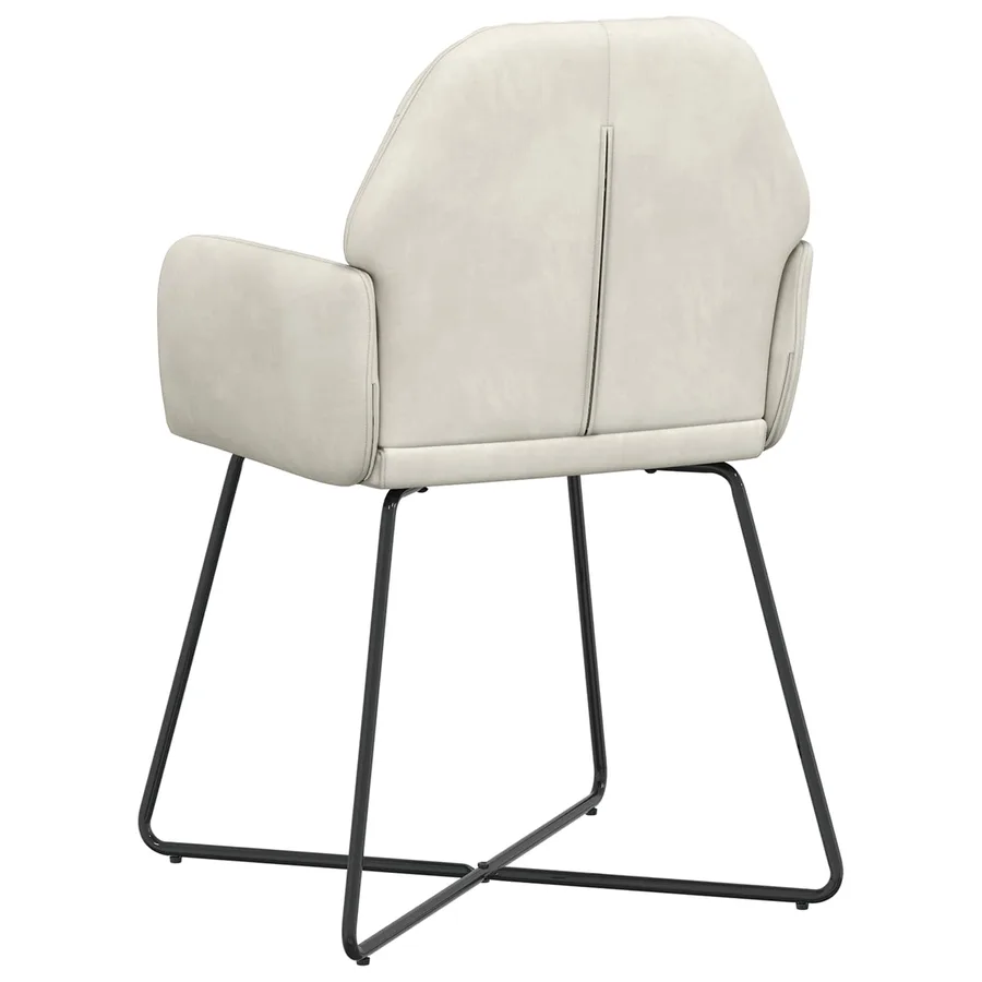Chaises de salle à manger 2 pcs Velours Crème 55 x 50 x 84 cm - 5