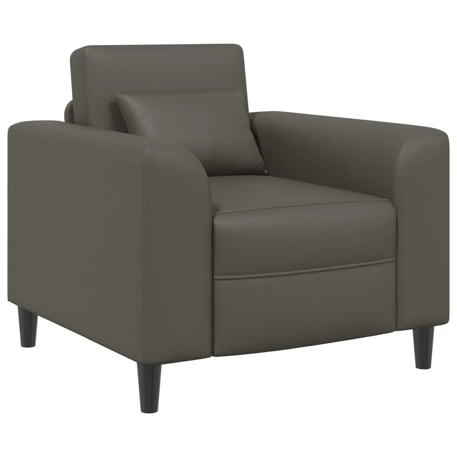 Fauteuil Gris Simili cuir - 2