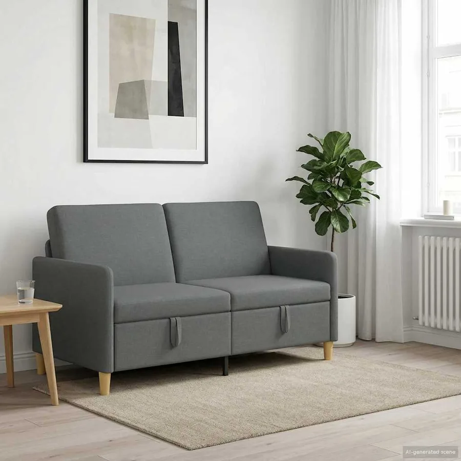 Sofa avec rangement Gris foncé 152 x 78 x 87 cm Polyester