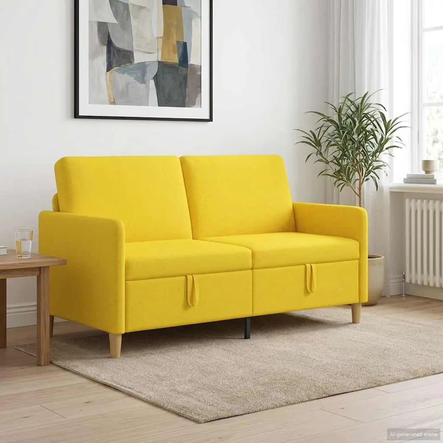 Sofa avec rangement Jaune clair 152 x 78 x 87 cm Polyester