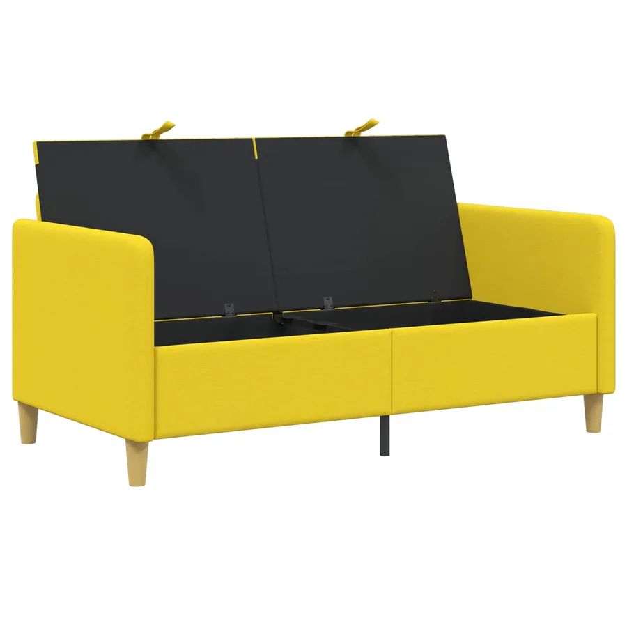 Sofa avec rangement Jaune clair 152 x 78 x 87 cm Polyester - 4