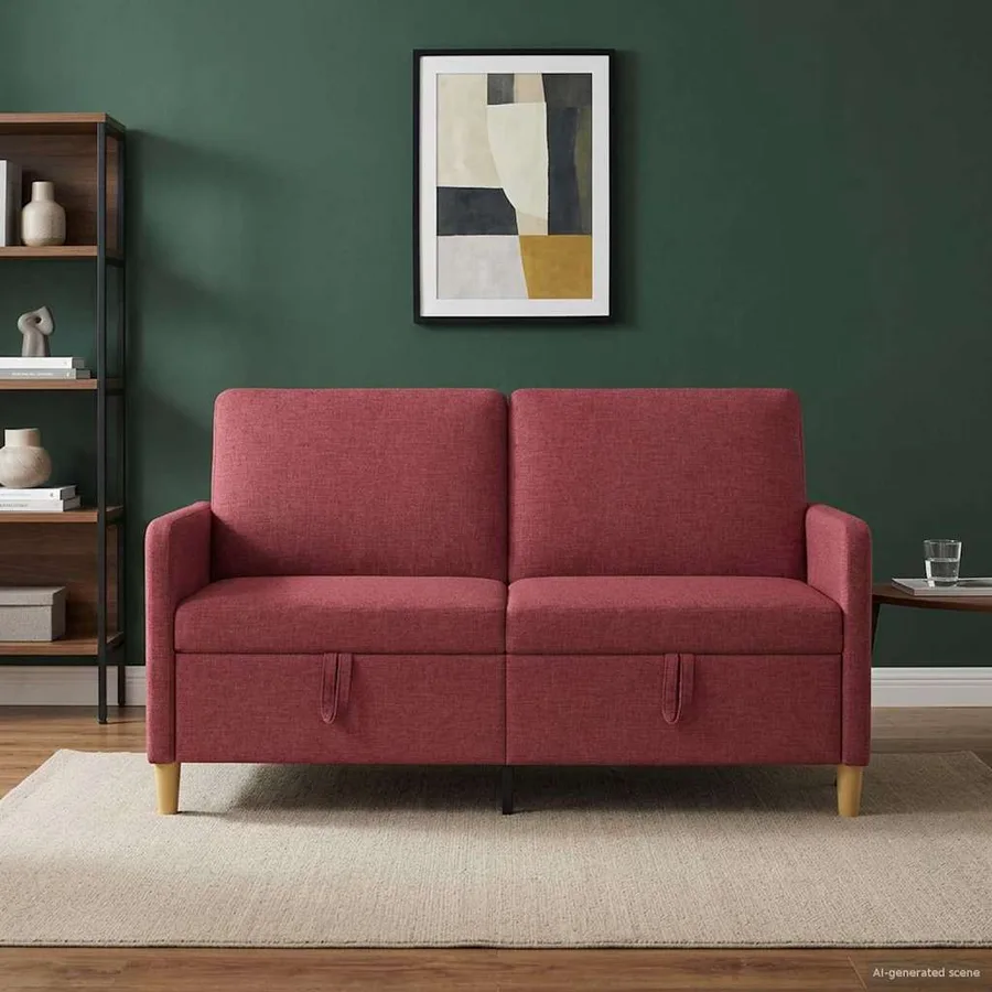 Sofa avec rangement Bordeaux 152 x 78 x 87 cm Polyester - 3