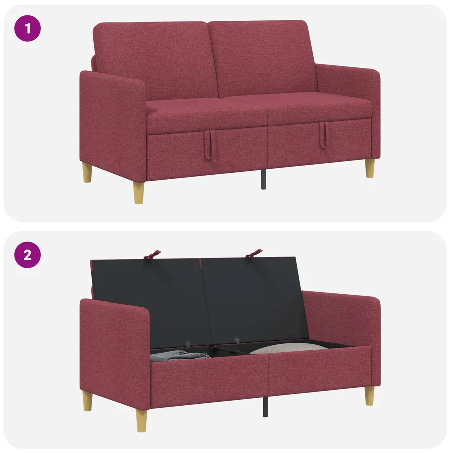 Sofa avec rangement Bordeaux 152 x 78 x 87 cm Polyester - 6