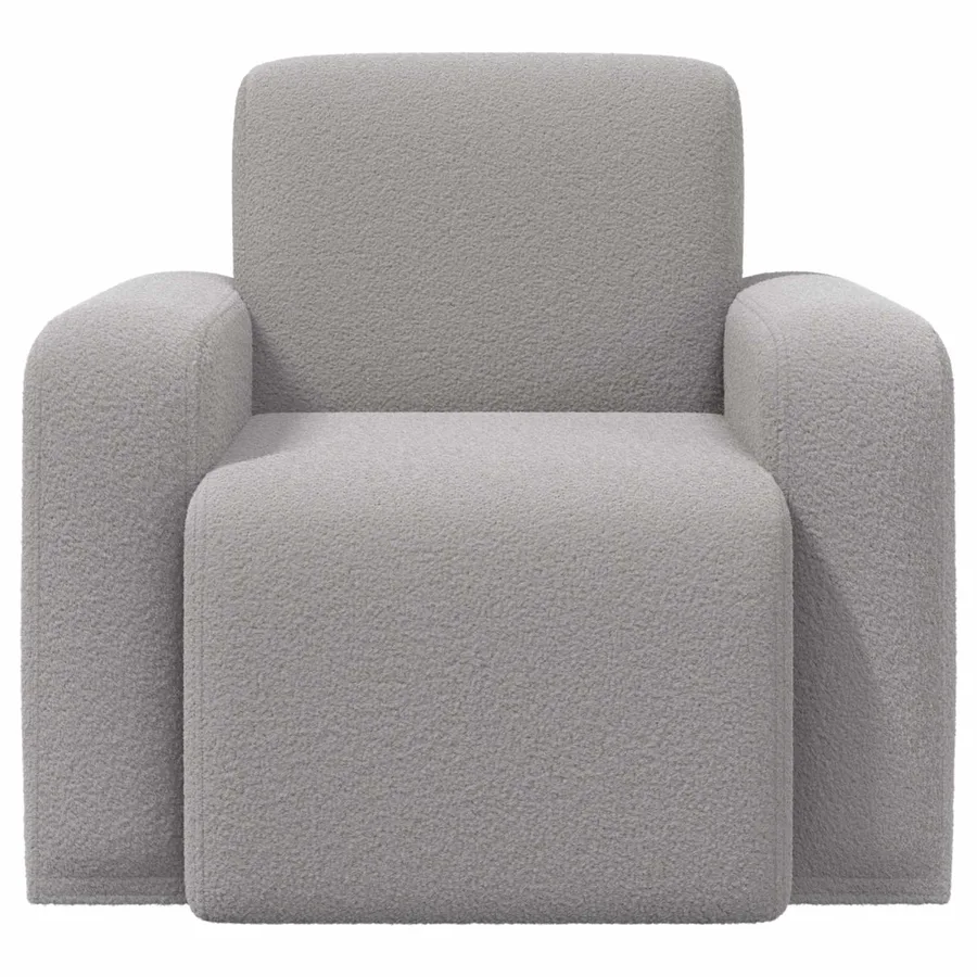 Fauteuil Gris clair Bouclé - 3