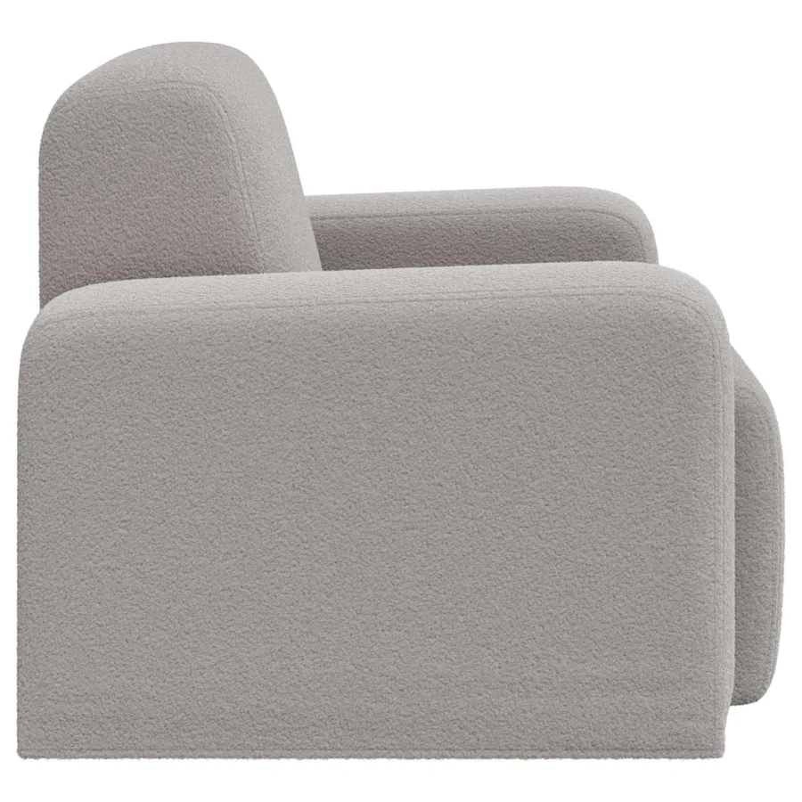 Fauteuil Gris clair Bouclé - 4