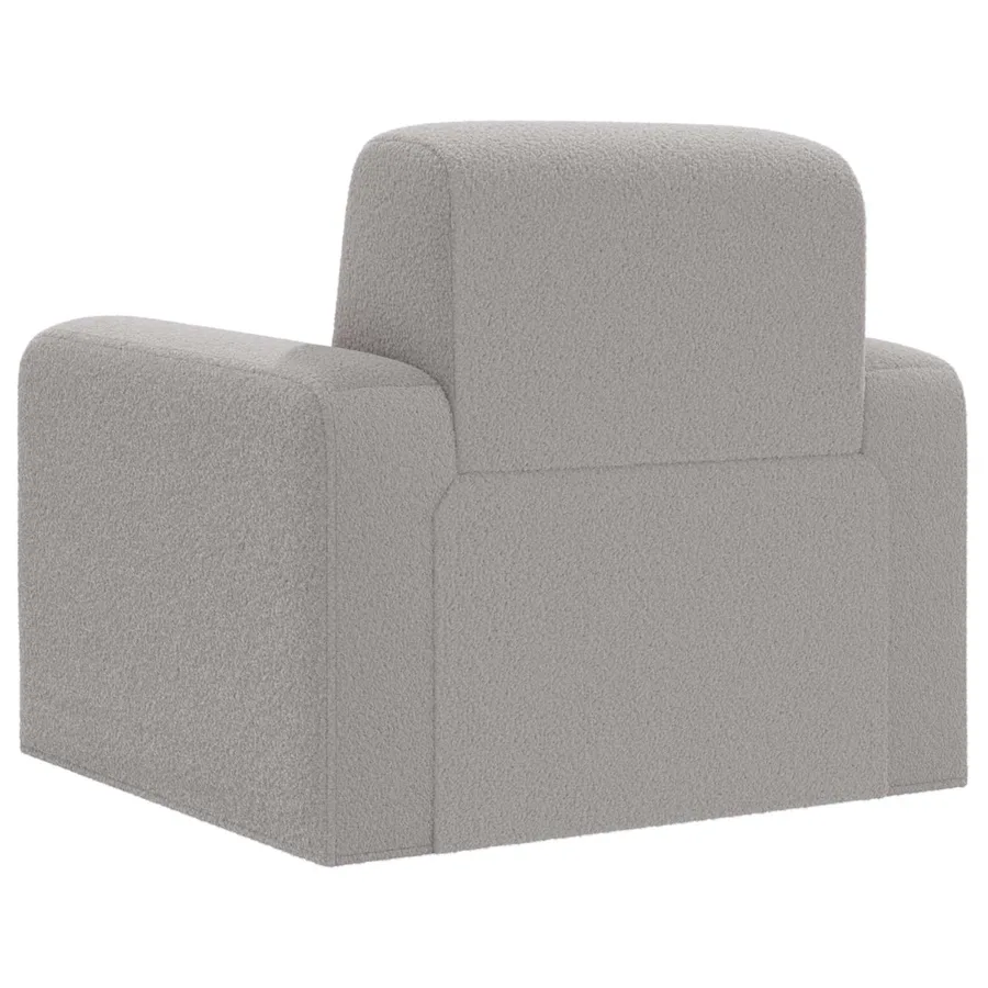 Fauteuil Gris clair Bouclé - 5