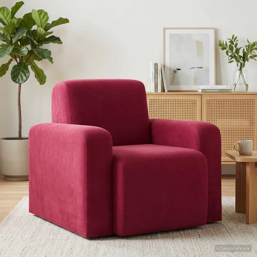 Fauteuil Bordeaux Velours