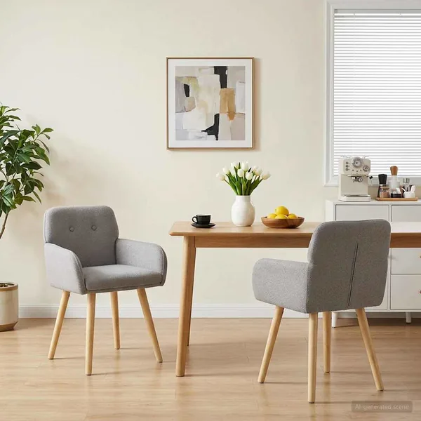 Chaises de salle à manger 2 pcs Bouclé Gris clair