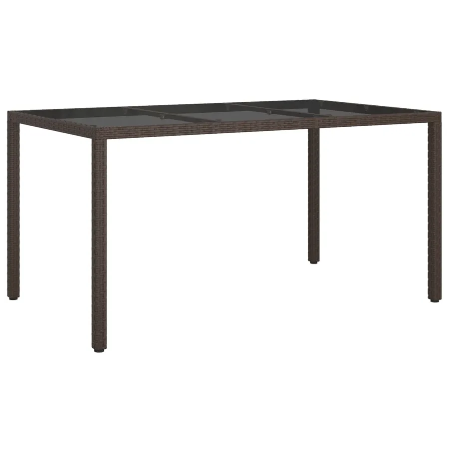 Ensemble à manger de jardin 5 pcs et coussins marron poly rotin - 7