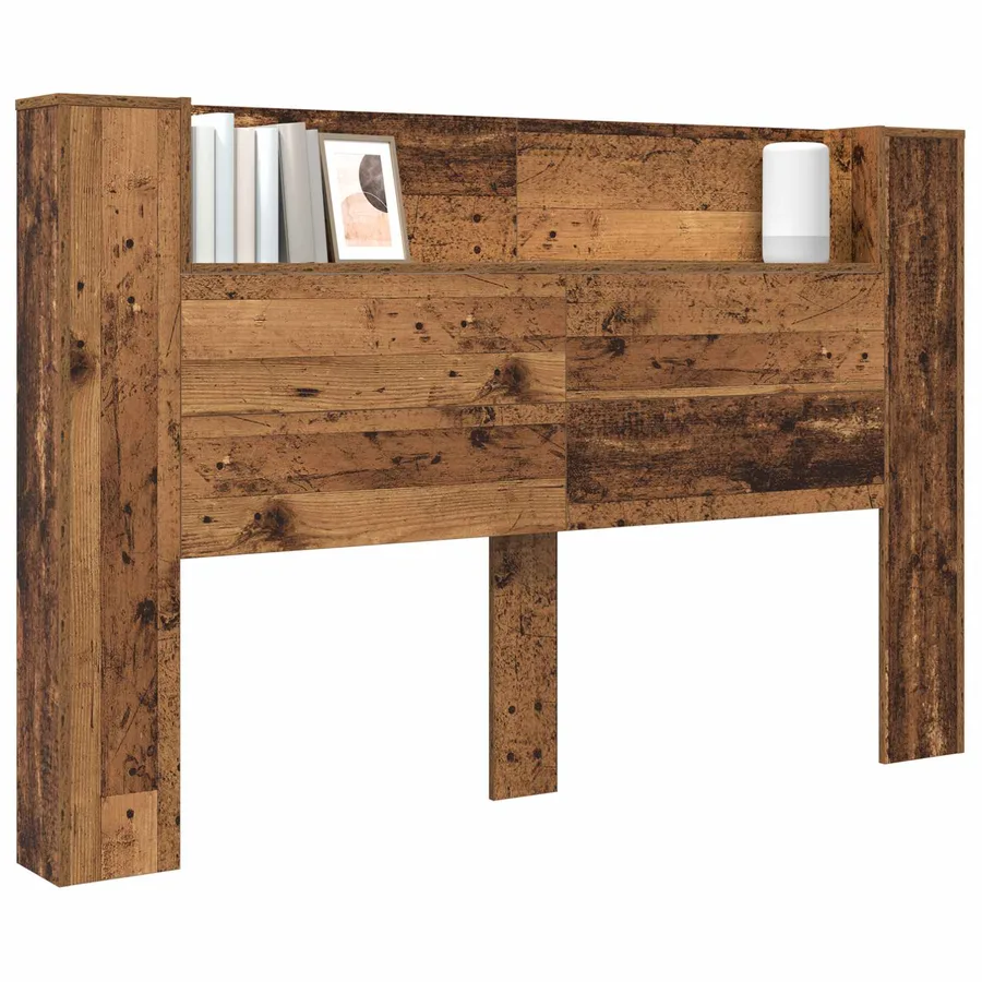 Tête de lit de rangement avec LED Bois ancien 160 cm - 3