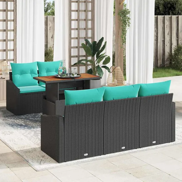 Ensemble de canapé de jardin 6 pc 5-Nombre de places