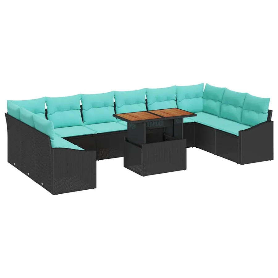 Ensemble de canapé de jardin 11 pc 10-Nombre de places - 2