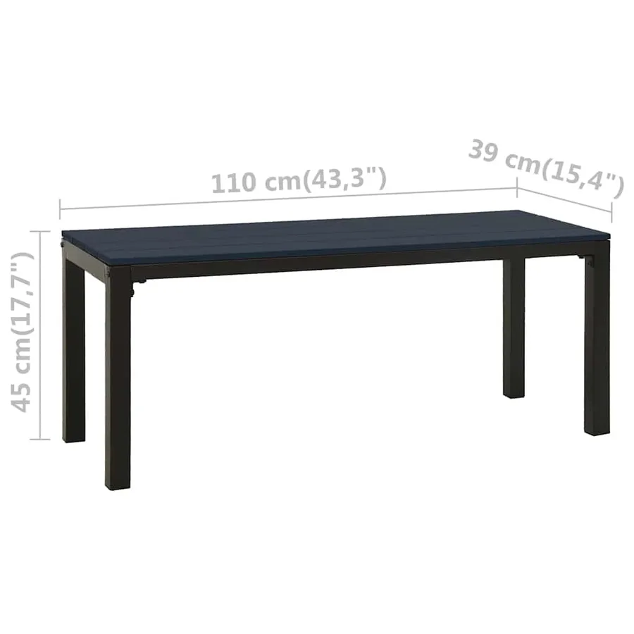 Ensemble à manger de jardin 3 pcs acier et WPC noir - 12