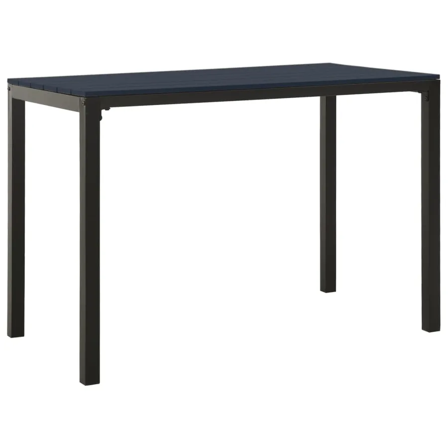 Ensemble à manger de jardin 3 pcs acier et WPC noir - 5