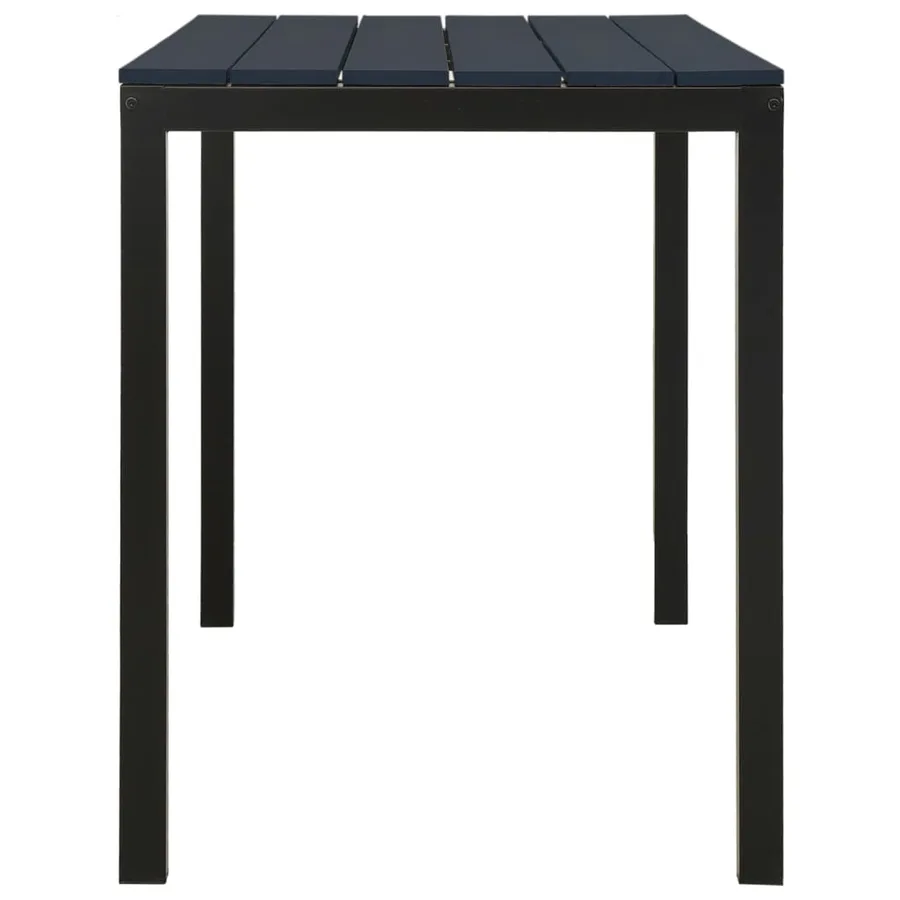 Ensemble à manger de jardin 3 pcs acier et WPC noir - 7