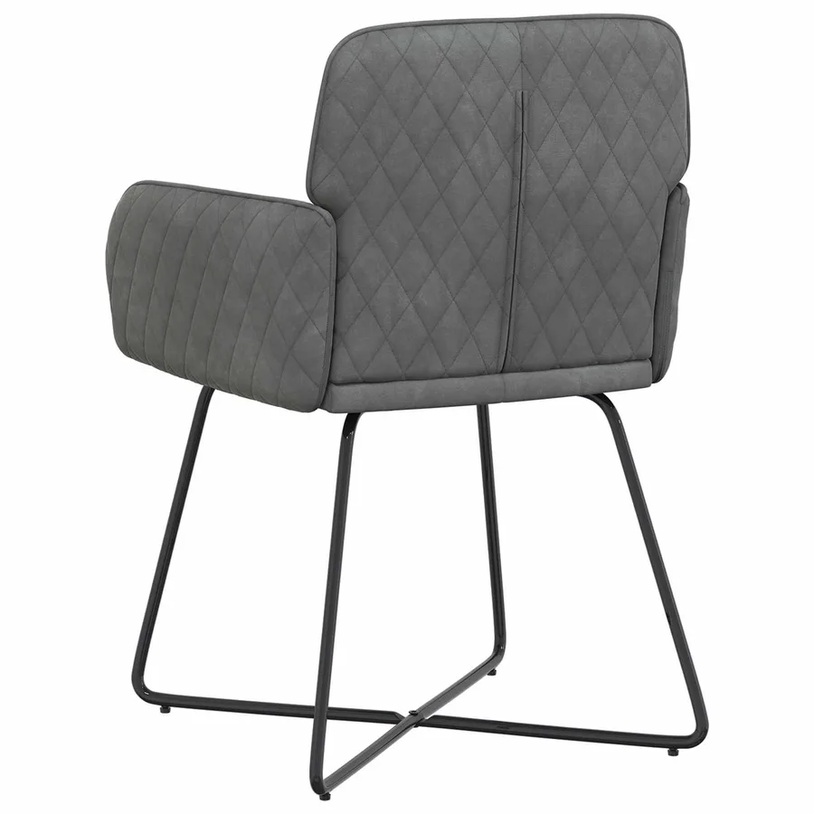 Chaises de salle à manger 2 pcs Velours Gris foncé - 5