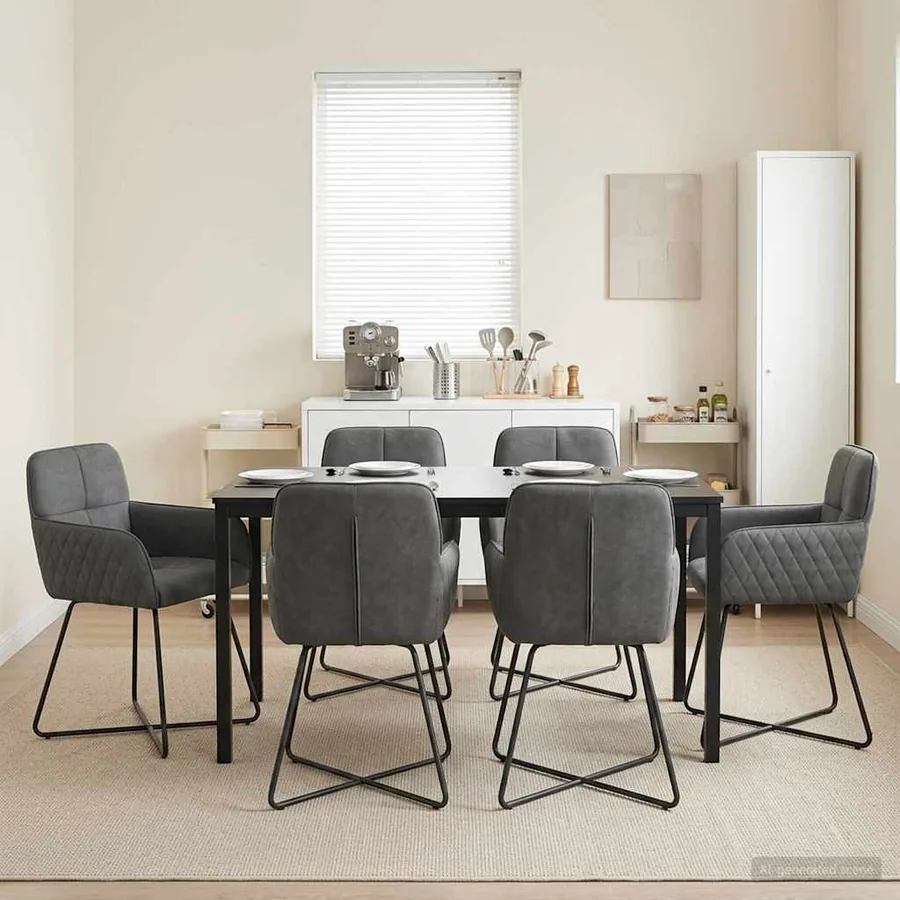 Chaises de salle à manger 6 pcs Velours Gris foncé