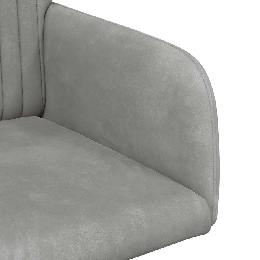 Chaises de salle à manger 2 pcs Velours Gris clair - 6