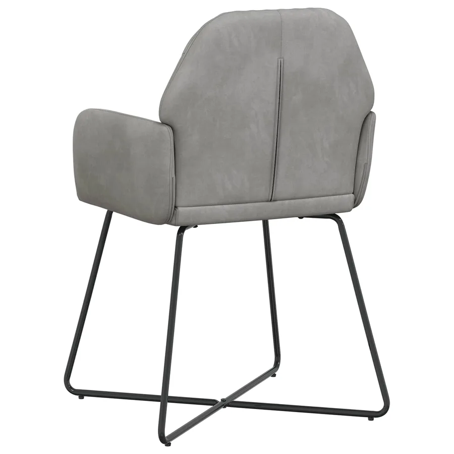 Chaises de salle à manger 4 pcs Velours Gris clair - 5