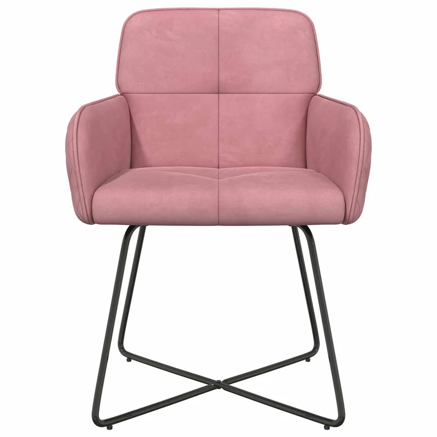 Chaises de salle à manger 2 pcs Velours Rose 59 x 56,5 x 86 cm - 3