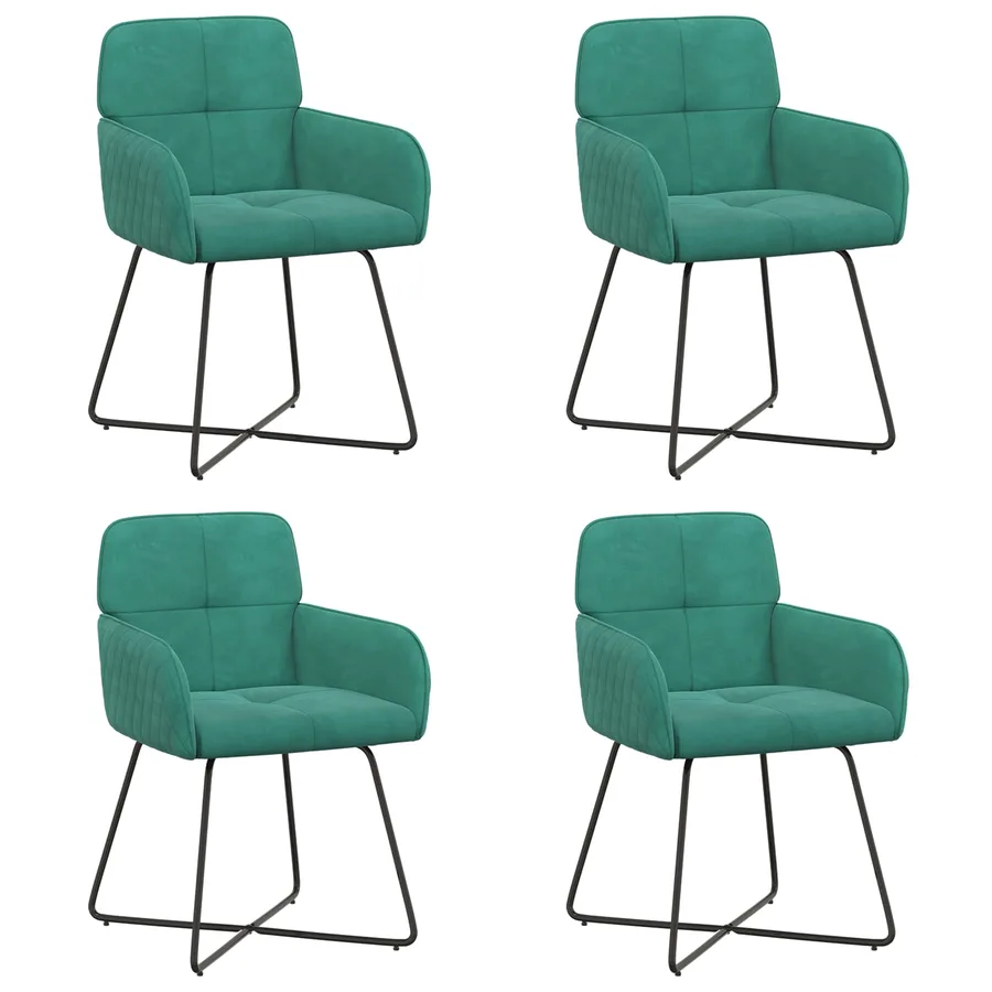Chaises de salle à manger 4 pcs Velours Turquoise - 2