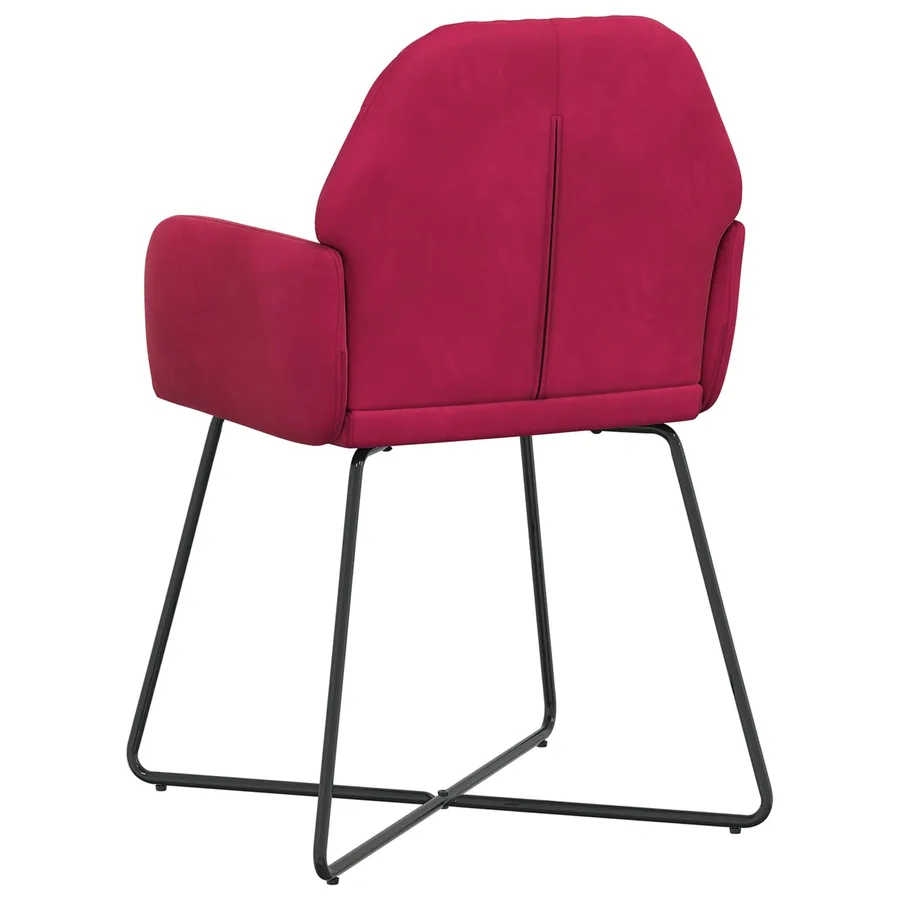 Chaises de salle à manger 2 pcs Velours Bordeaux - 5