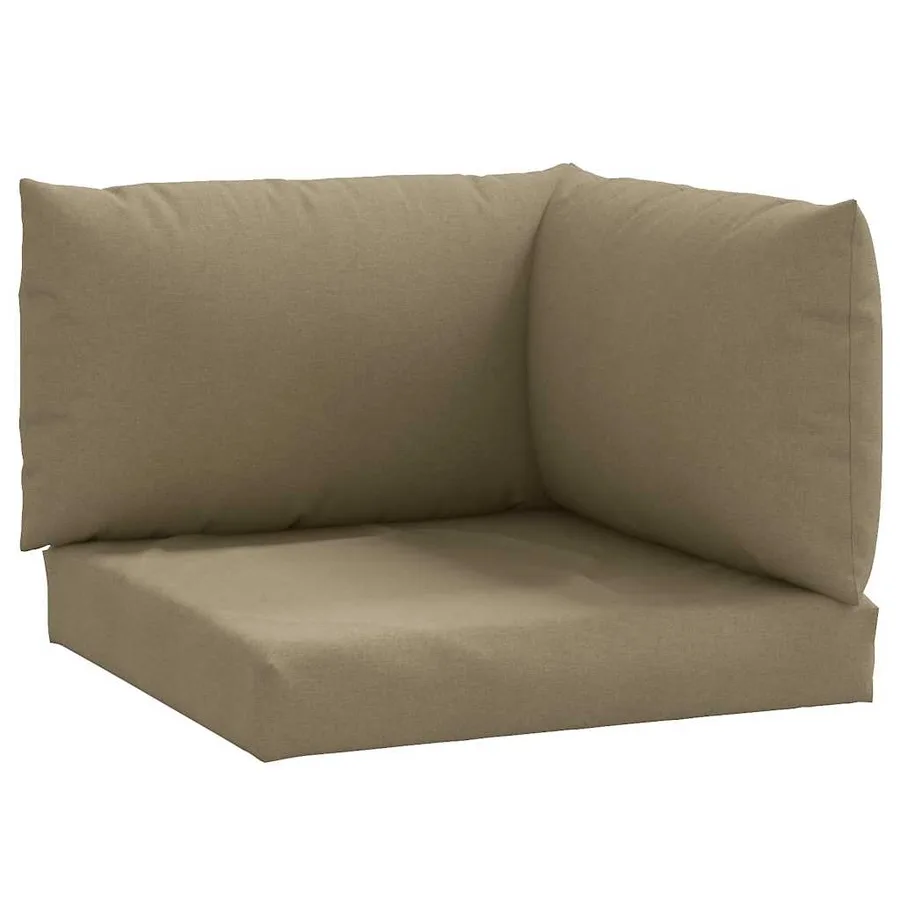 Coussins de palette lot de 3 taupe mélangé tissu - 2