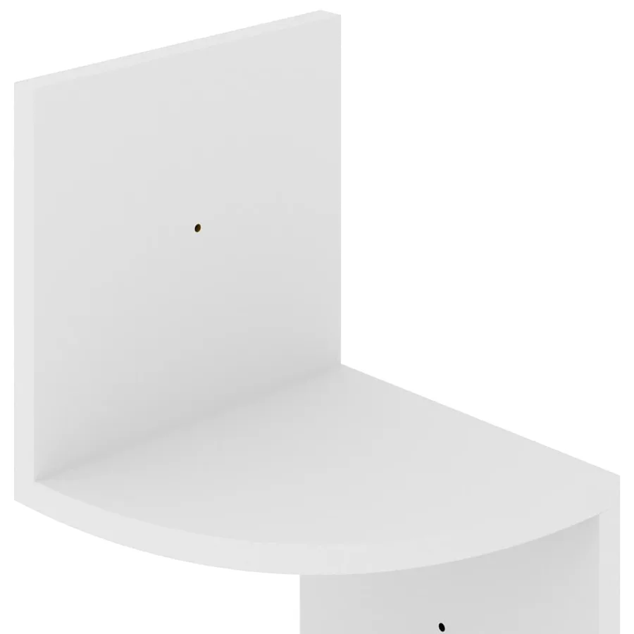 Étagère d'angle murale Blanc 19x19x123 cm Bois d'ingénierie - 6