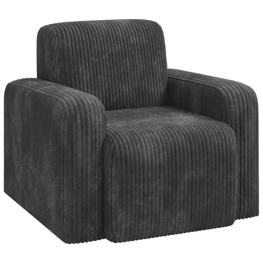 Fauteuil Gris foncé velours côtelé - 2