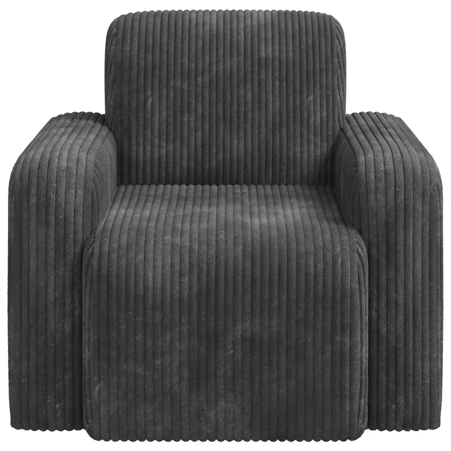 Fauteuil Gris foncé velours côtelé - 3