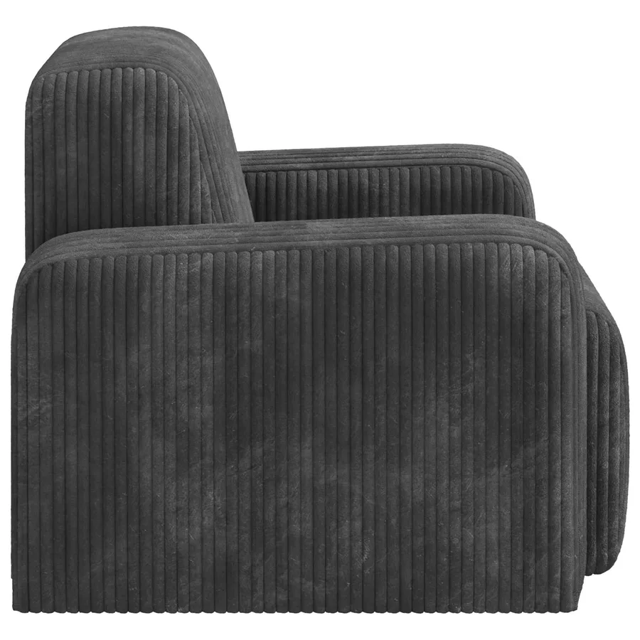 Fauteuil Gris foncé velours côtelé - 4