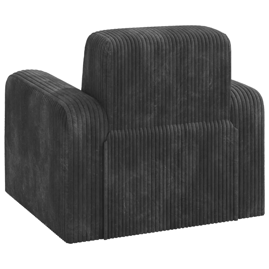 Fauteuil Gris foncé velours côtelé - 5