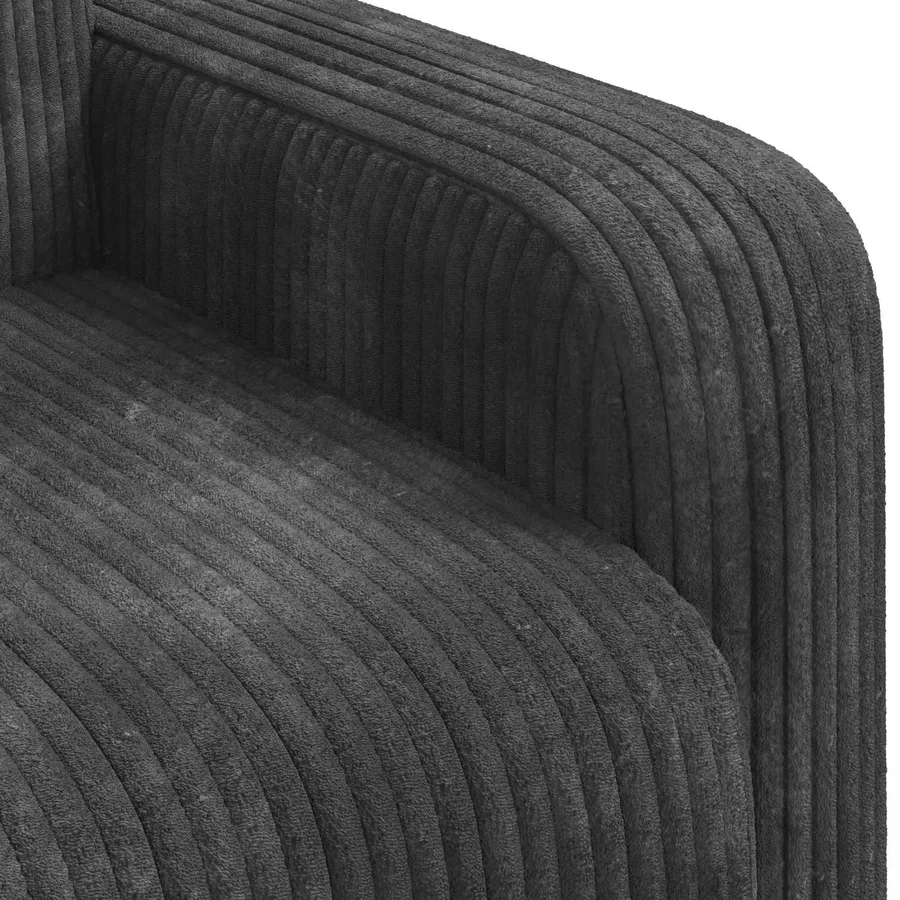 Fauteuil Gris foncé velours côtelé - 6