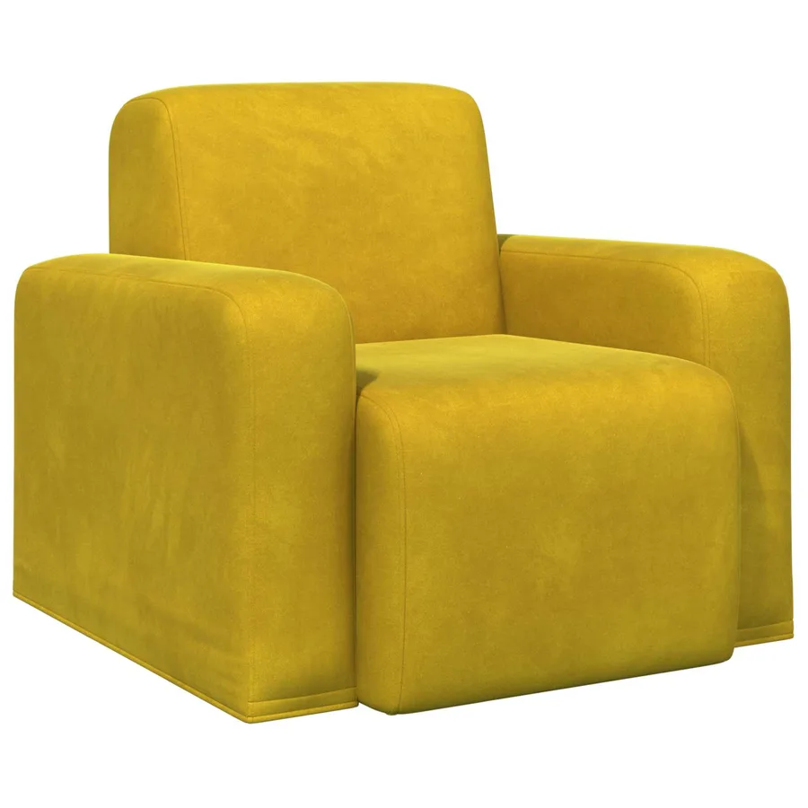 Fauteuil Jaune Velours - 2