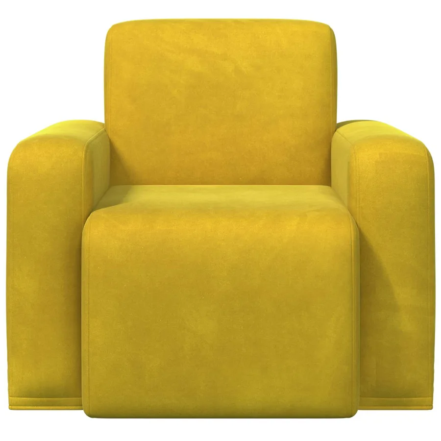 Fauteuil Jaune Velours - 3