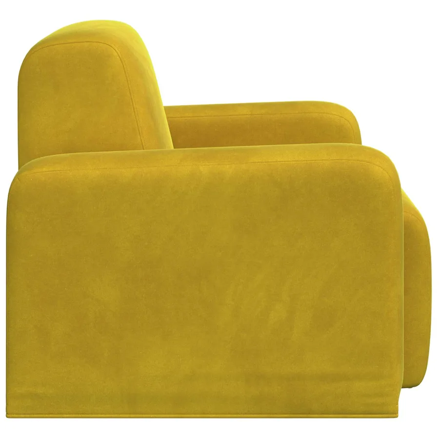 Fauteuil Jaune Velours - 4